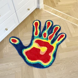 Handmade Palm Rug Shape Tufted Carpet Plush Fluffy Soft Multiple Color Home Decor Living Room Bedroom Room Aesthetic