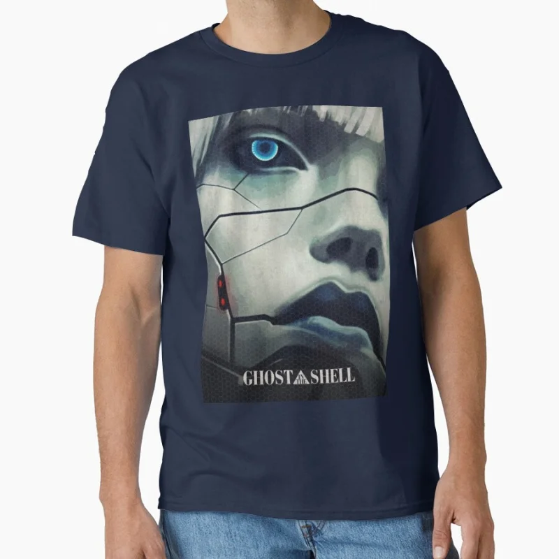 اليابان سايبربانك مانغا شبح في الصدفة # 0723 الخيال العلمي سايبر فتاة ديستوبيان نمط أنيمي هدية تي شيرت للرجال بلايز كبيرة الحجم #5