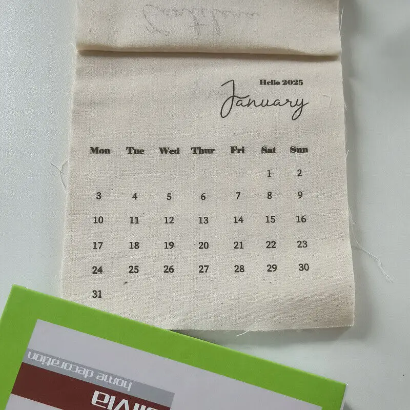 Wall Calendar Decorative English Canvas Calendar Office Home Decor Prop Efficient Planner Deadline Planners Office Home Decor