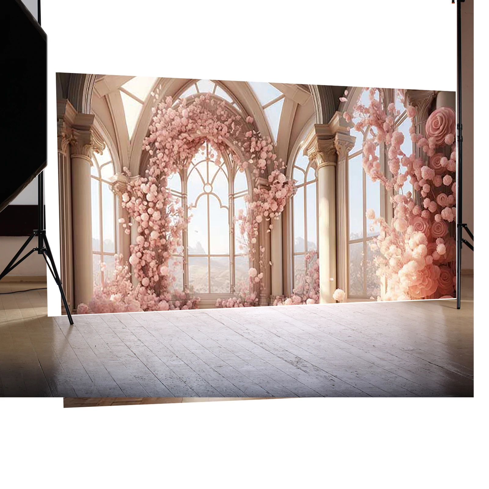 qg primavera floral interior flor pano de fundo fotografia janela cortina fundo casamento aniversário photocall adereços