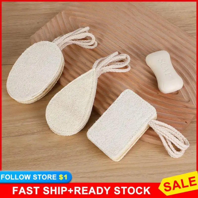 Natural Loofah Sponge Bathtub Exfoliating Bath Gloves Towel Skin Disc Pad Male Female Facial Cleaning Brush Exfoliating Gloves