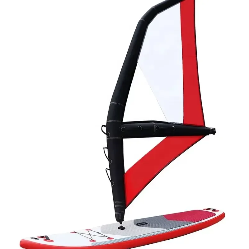 Inflatable Windsurf Board with Sail Kite Surfing Supboard Paddleboard Water Sports Gear Beginner Friendly Setup