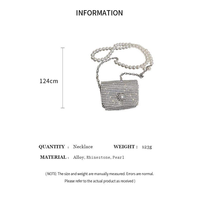Perlenkette Strass Halsketten für Frauen Minit aschen Gürtel kette Luxus schmuck Frauen Accessoires Drops hipping – Detail 2