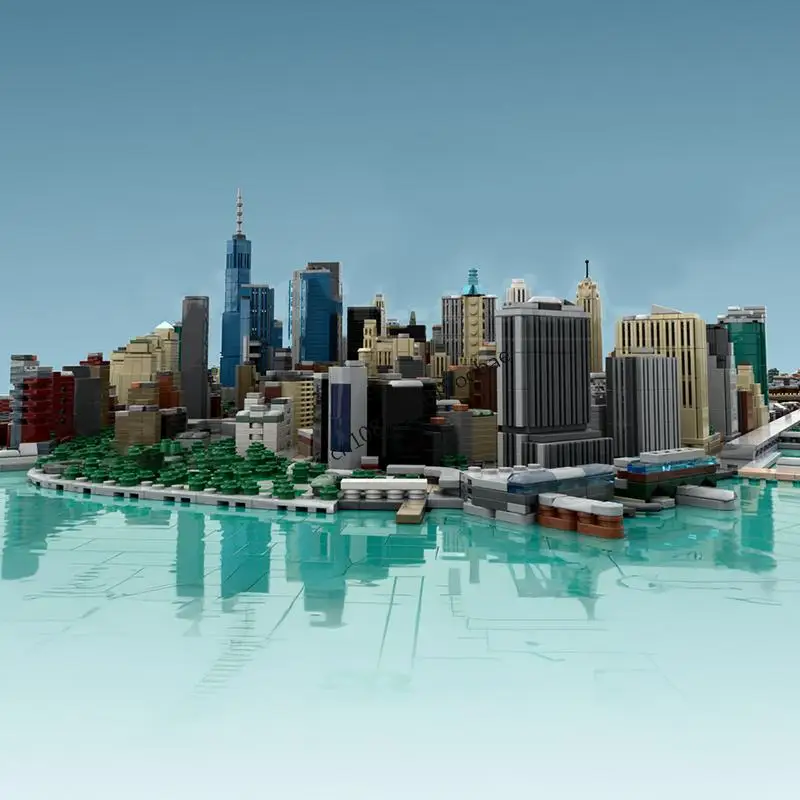 60958 قطعة مدينة الساخن بيع عرض الشارع Moc مدينة نيويورك السفلى مانهاتن نموذج لتقوم بها بنفسك الأفكار الإبداعية لعب اطفال التجمع لغز هدية #4