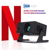 AUN A32D Full HD Projector Portable Linux Netflix Licensed Cinema Home Theater MINI LED VideoProjector WIFI for Phone 4K Movie