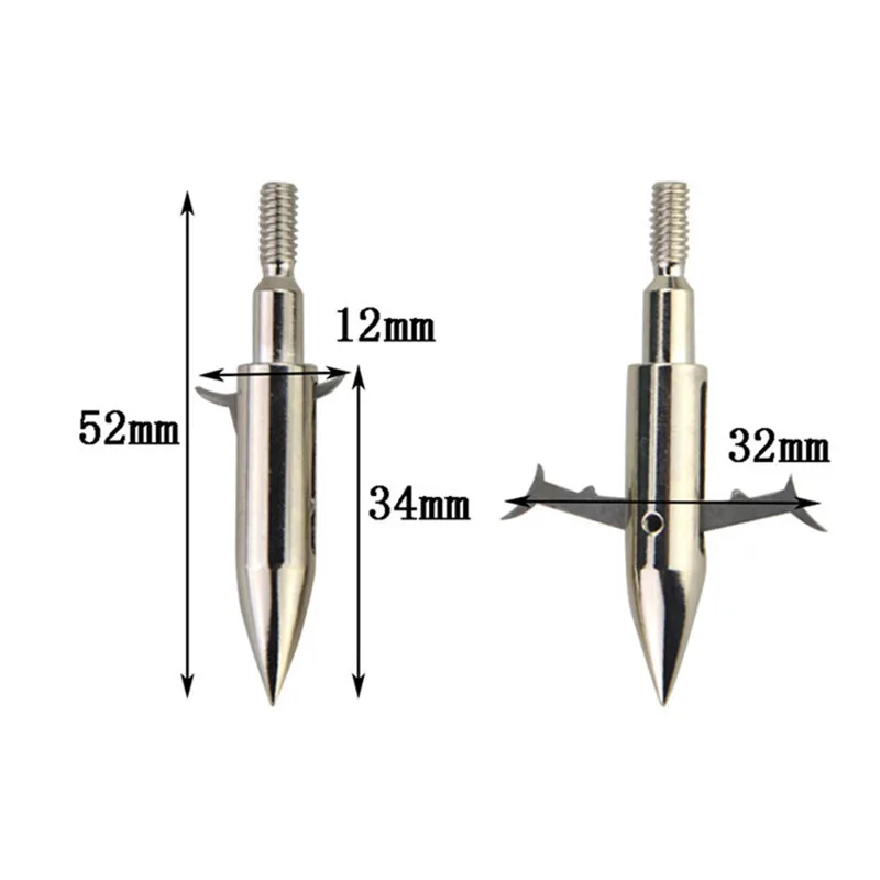 Punta di Freccia da caccia Arco Punti di Pesca Punte Da Caccia Freccia Punte In Acciaio Inox Lama Mobile Arco Compound Balestra Da Caccia di Ripresa