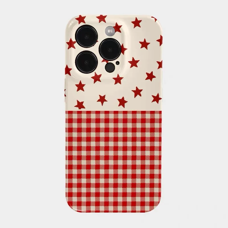 

Korean Red Star Pattern Phone Case for IPHONE 17 Air 16E 15 PROMAX 14 Plus 13 12 MINI 11PRO 16Plus XR XS MAX Acrylic Phone Cover