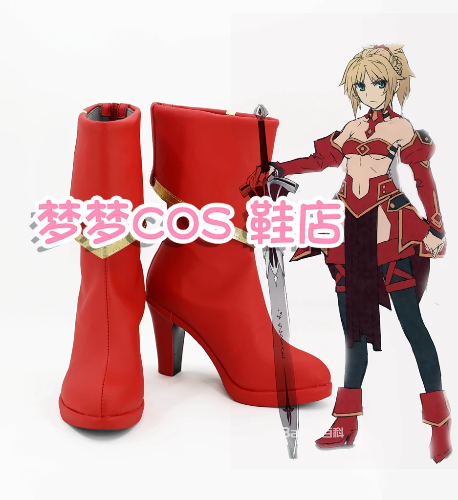 

Игра Fate Grand Order Mordred Обувь для косплея Fate Apocrypha Sabre of Red Mordred Сапоги для косплея Хэллоуин Рождественская вечеринка