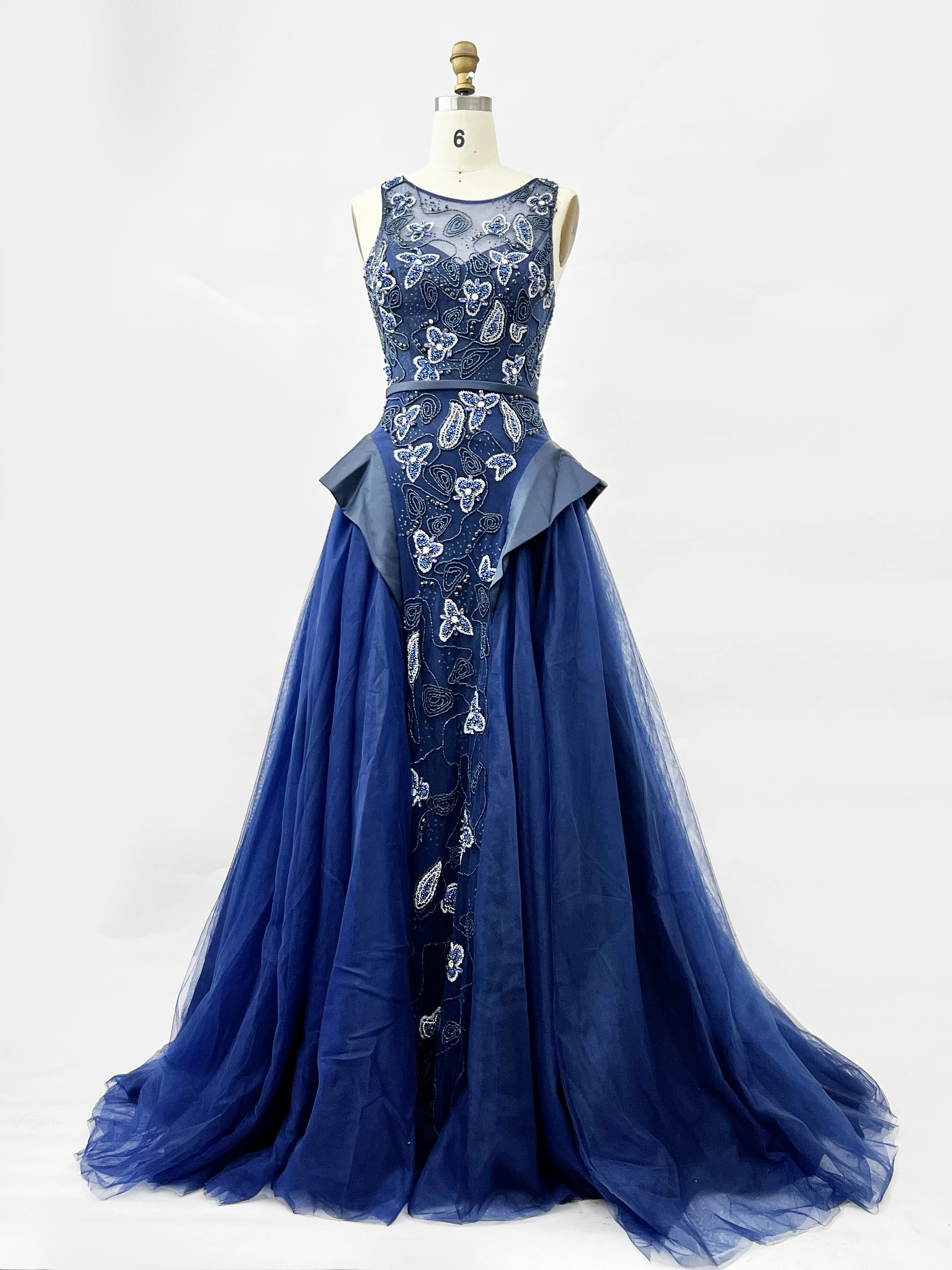 In Stock Navy Blue Off Shoulder A-Line Ball Grown Evening Prom Dresses 2024 Best Price Tiered Party Bridal Gowns For Women