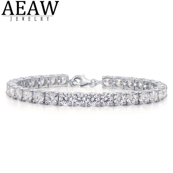 AEAW solid 10k white gold 4mm 5mm colorless moissanite tennis bracelet fine jewelry for women girlfriend gift wedding engagement