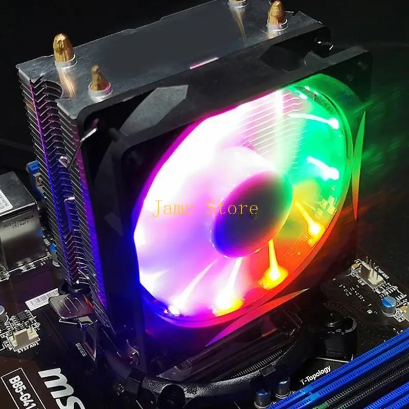 LX0B Computer Cooling Fan for Case Radiator Cooler RGB LED Lighting Multicolor Adjust
