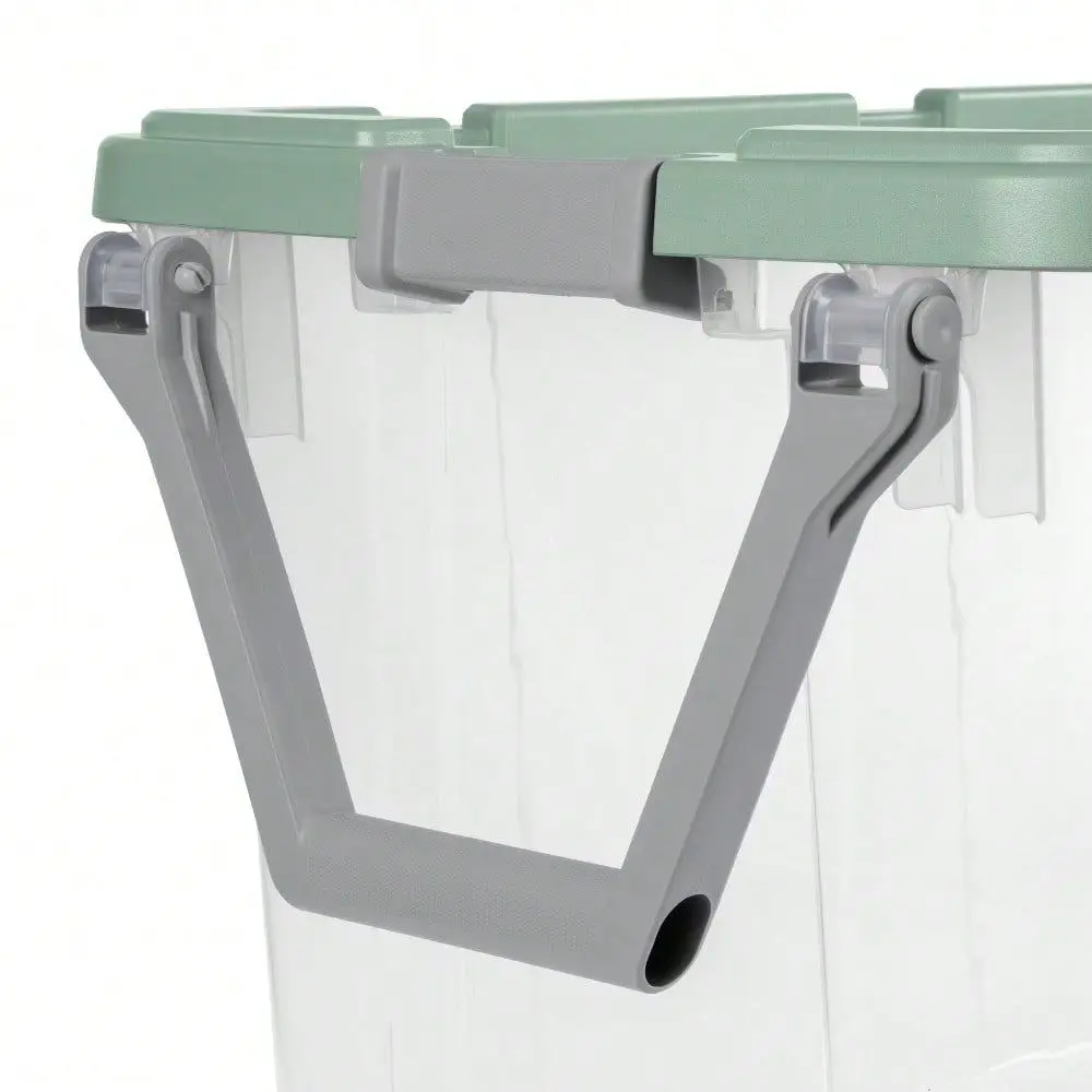 

Quart Wheeled Stacker, Extra Large Durable Clear Bin, Latch Lid And Pull Handle, Gray, 2 Count