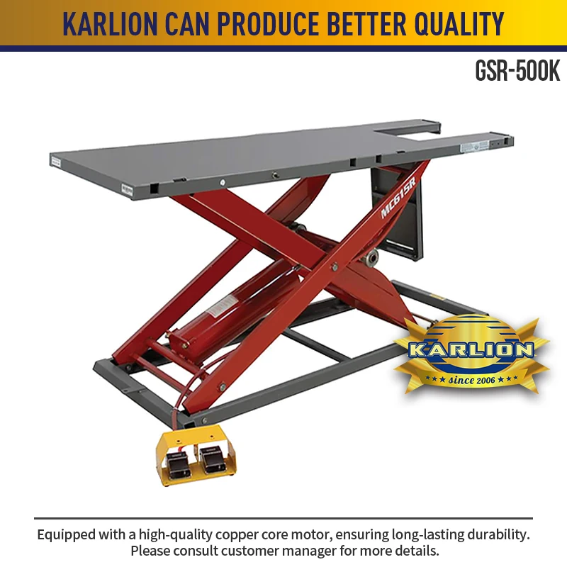 KARLION GSR-500K 500kg Scissor Hydraulic & Pneumatic Motorcycle Lift Table with CE Certification 10-Year Lifetime 3