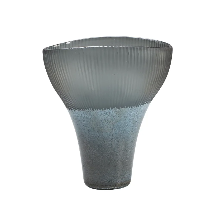 

Glass vase black and gray speaker model, simple modern desktop decoration ornament in living room