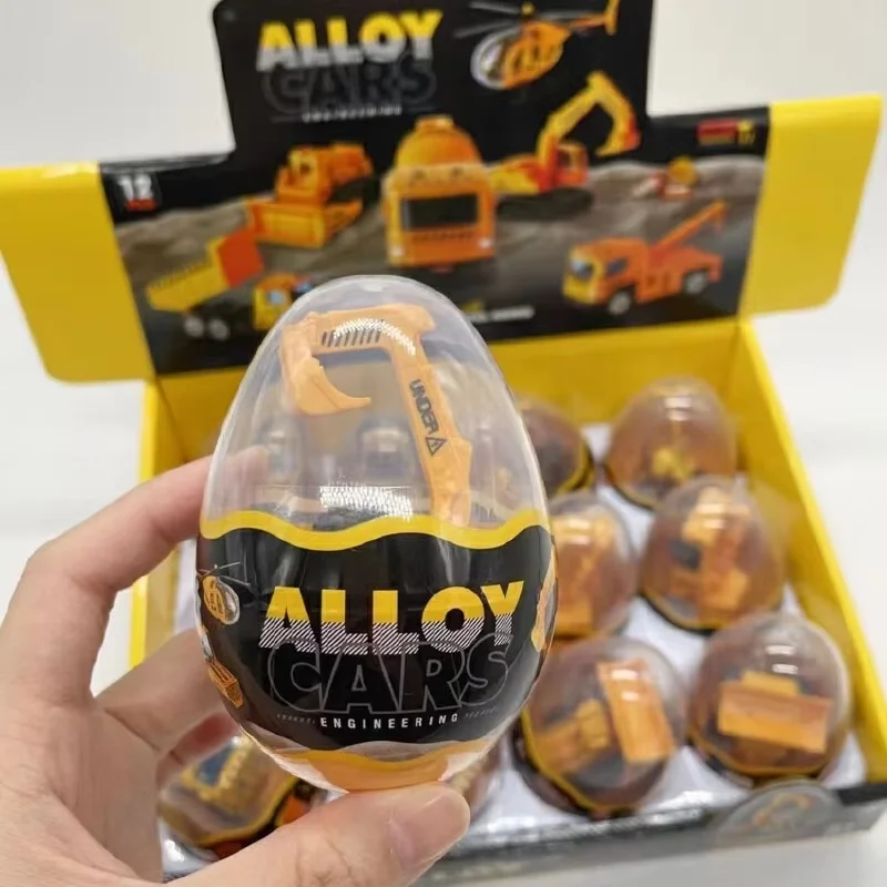 รถของเล่นแบบเลื่อนได้ รุ่นรถวิศวกรรมโลหะผสมขนาดเล็ก ของขวัญสำหรับเด็กผู้ชาย รถขุด รถราง รถมอเตอร์ไซค์ จักรยาน แบบไม่ใช้รีโมท