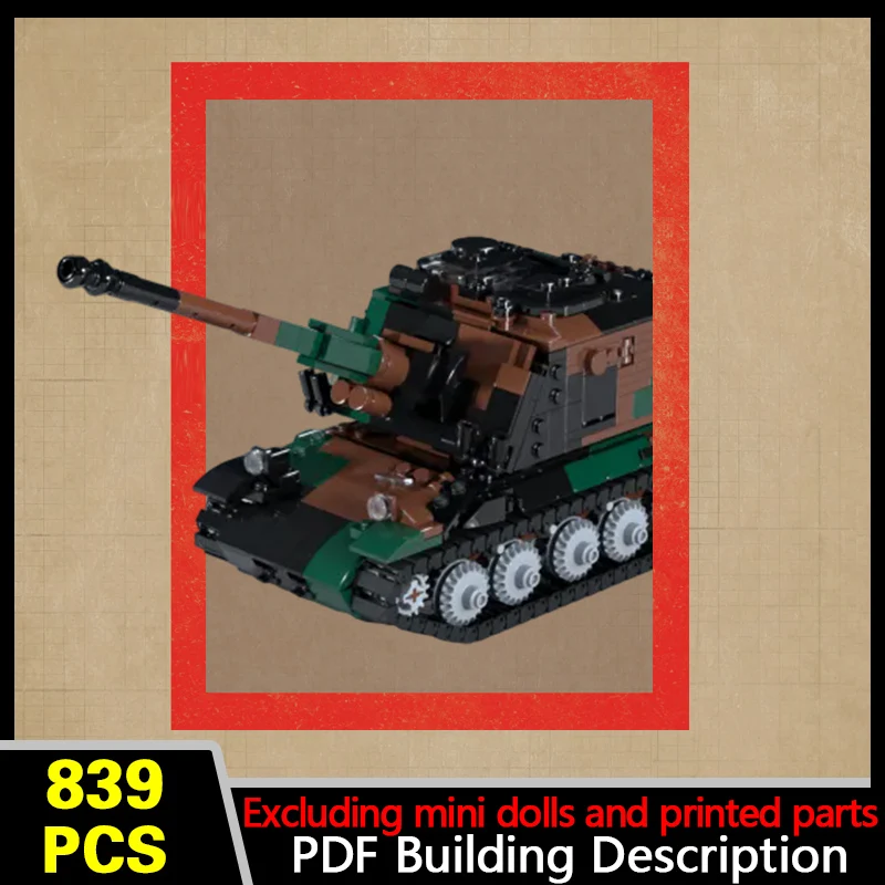 Self-Propelled Howitzer Model MOC Building Bricks War Equipment Modular Technology Gifts Holiday Assemble Children Toys Suit