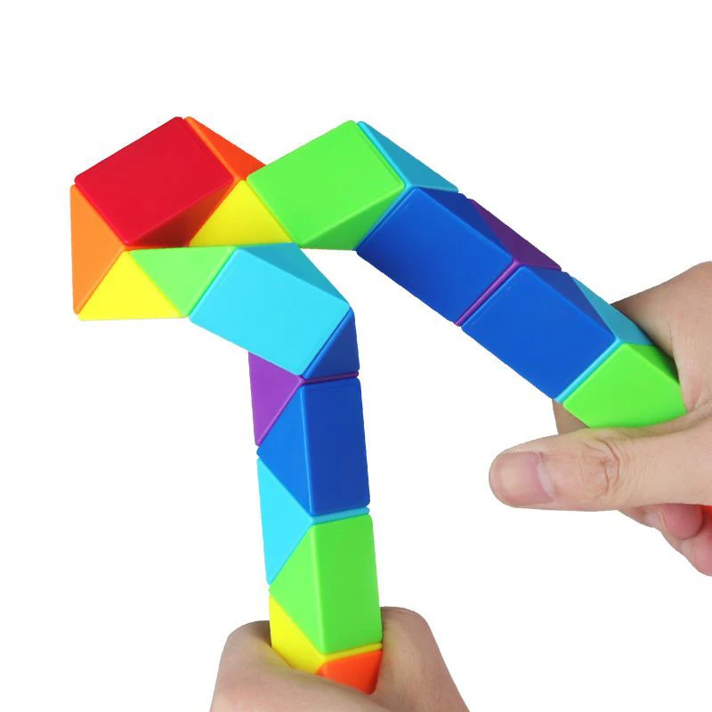 Rainbow Folding Magic Snake Cube Twist Puzzle Fidget Toys For Kids Adults Educational Montessori Game Brain Teaser Rompecabezas