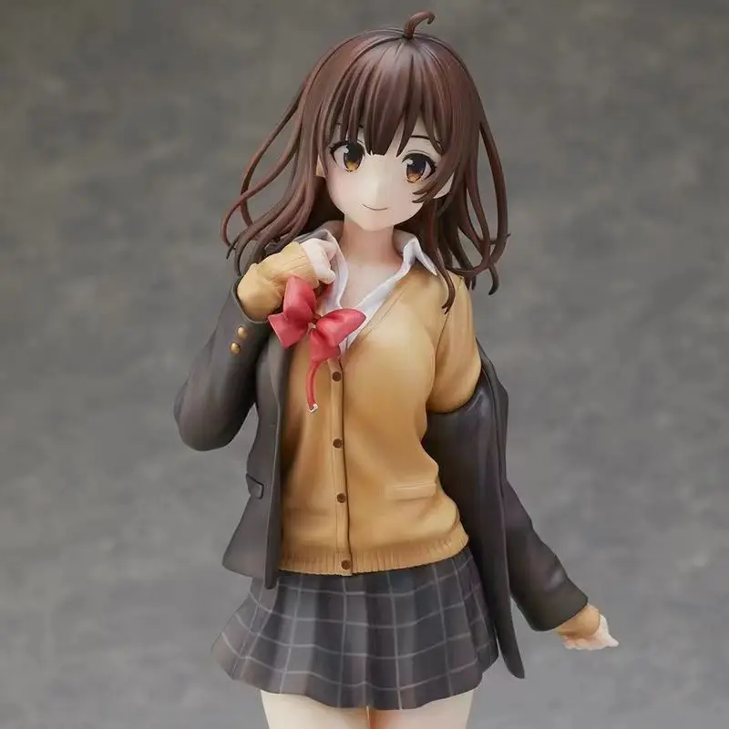 26CM Anime Figure Ogiwara Sayu Shave The Beard And Pick Up Schoolgirl Sitting Uniforms Model Ornaments Collection Doll Toys Gift