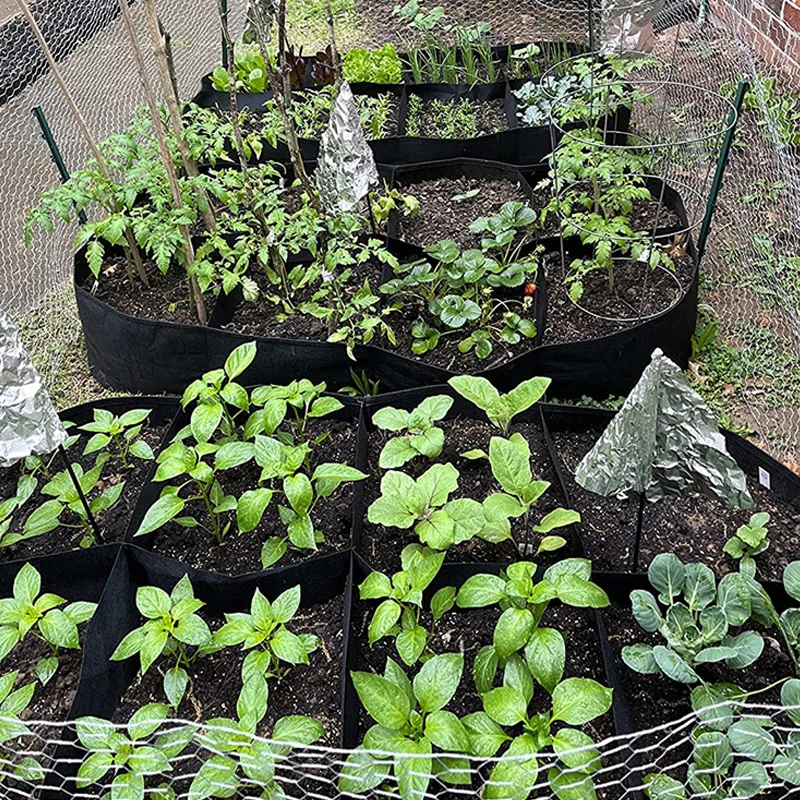 Planting Bags for Vegetables 15 Gallon 8 Grid,Breathable Partition Planting Pot, Planting Bed,potato Planting Bucket Extra Large