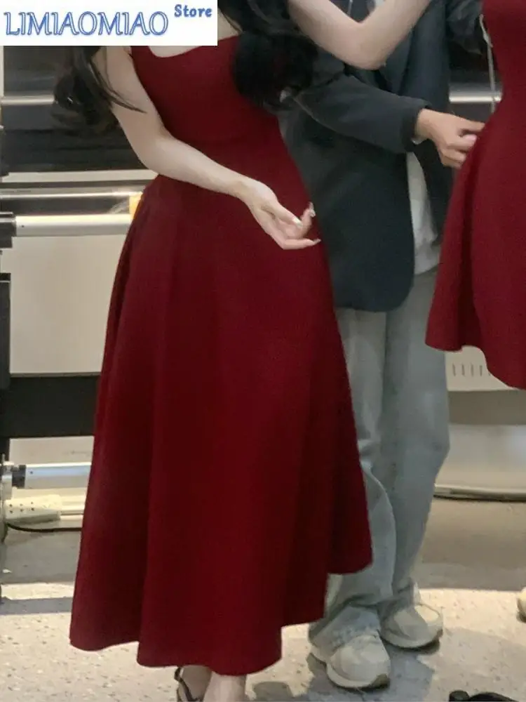 New Summer Elegant Evening Party Midi Dresses Women Vintage Sleeveless Mini Birthday Dress Casual Korean A-line Vestidos