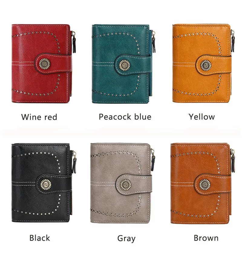 Neue Kurze RFID-Damenbrieftaschen mit Namensgravur, Reißverschluss, Münzfach, Hochwertiger Kartenhalter, Damen-Geldbörse – Detail 8