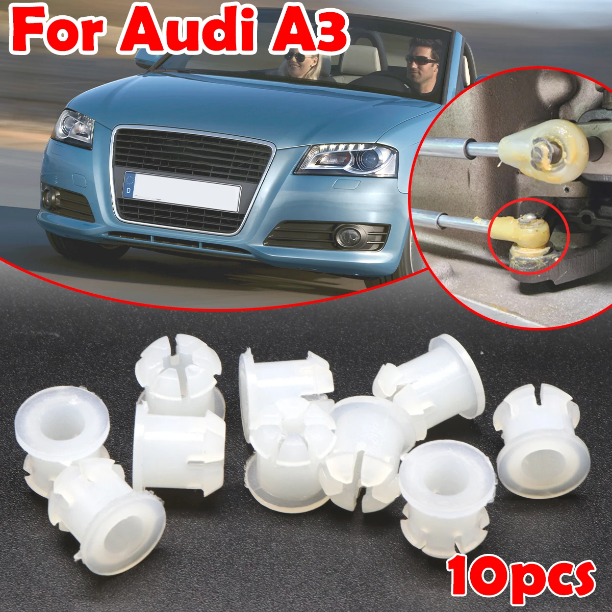 

Manual Shifter Cable Bushing Rubber Grommet Clip Shift linkage Rod Repair Kit For Audi A3 Hatchback Convertible Sportback 8P/ S3