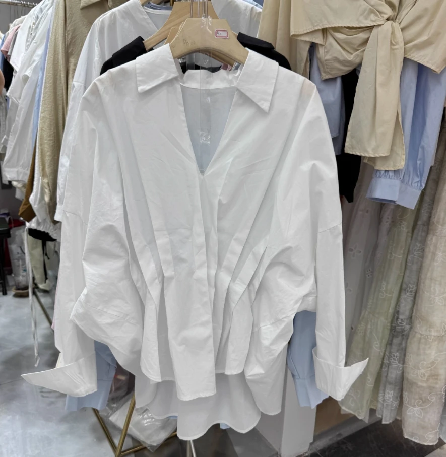 

SuperAen Oversize Simple Solid Color Shirt for Women 2026 Spring and Autumn New Korean Style Loose Casual Shirts