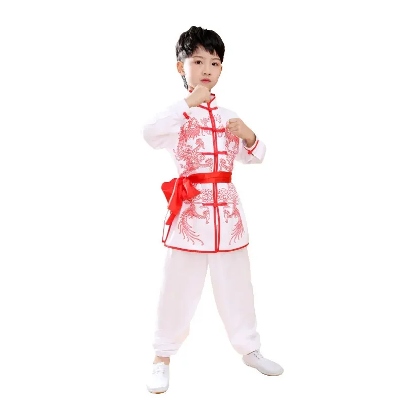 เด็กแขนยาวโดบก วูซูชุดกิโมโนยูโดเสื้อผ้าจีนกังฟูเครื่องแต่งกายชุดไทชิชิวต่อชุด