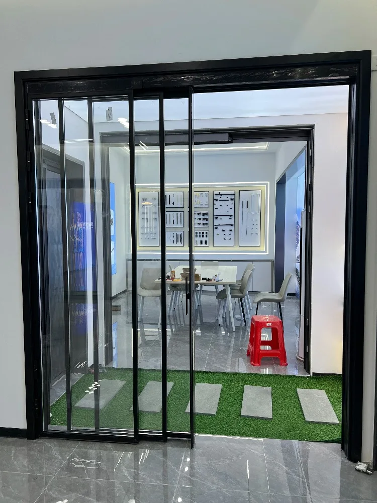 Ultra Slim Aluminum PT Sliding Door Large Glass Panel Modern Interior Balcony Partition Door Custom Minimalist Design