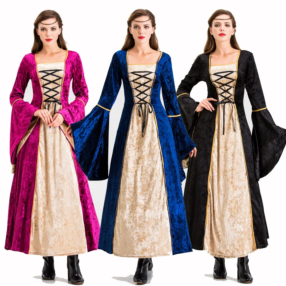 2023 new European-style retro court skirt European medieval long skirt princess aristocratic clothing