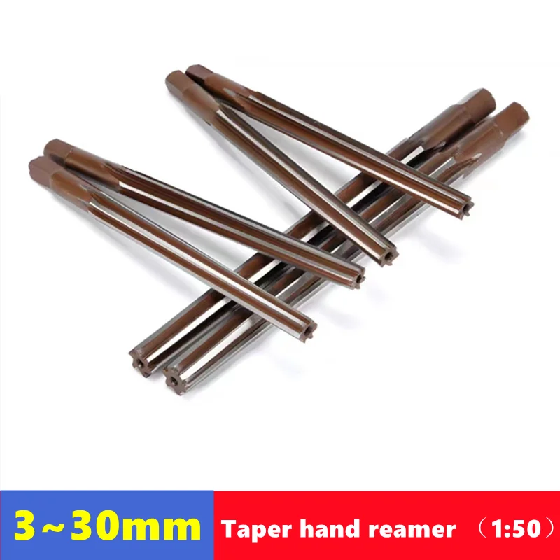 

1: 50 taper hand reamer 3-30mm, 9crsi conical straight shank reamer, used for manual reaming precision cutting milling cutters