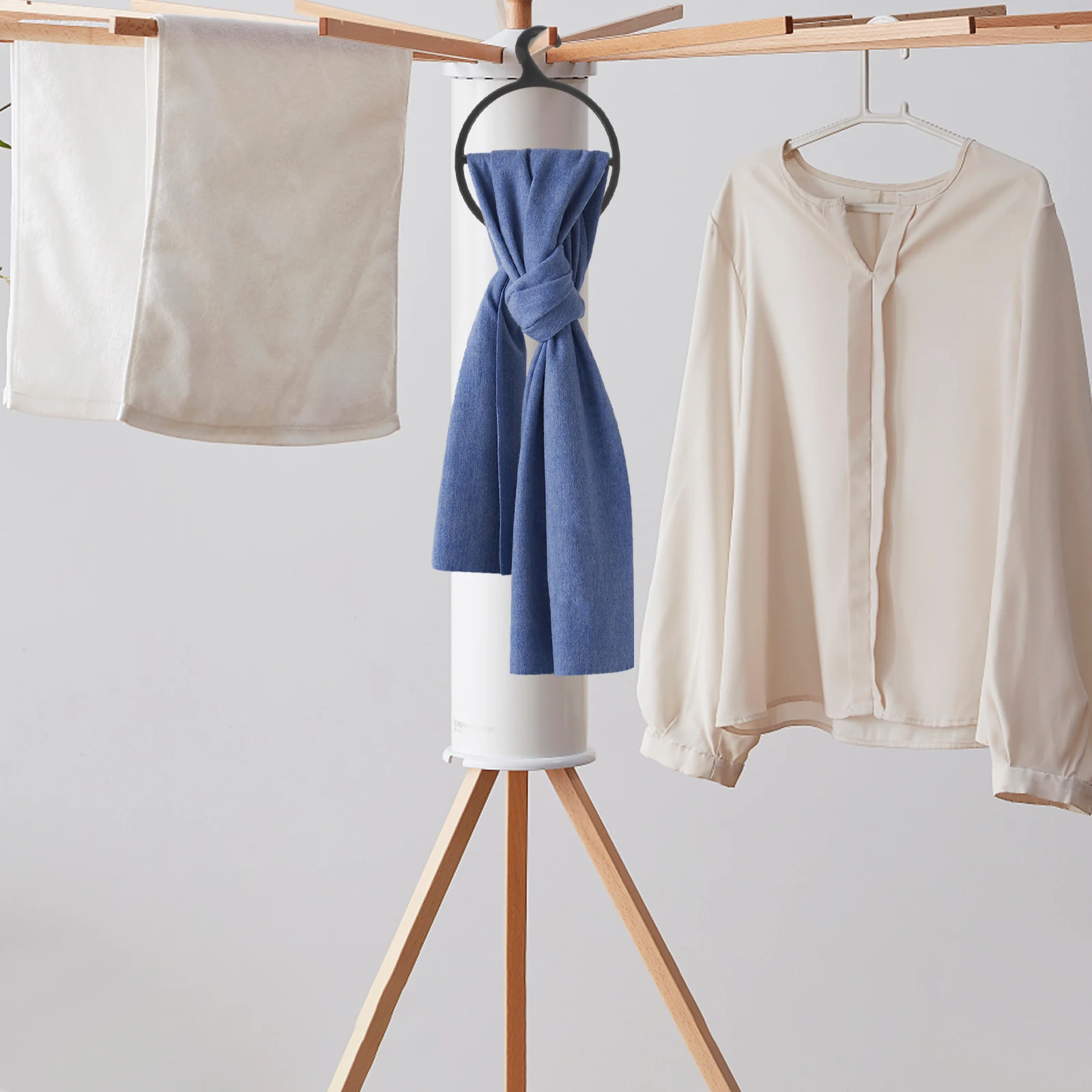 

10pcs Rotating Scarf Holder Plastic Hanging Closet Organizer 13Cm Space-Saving Storage Rack For Scarves Ties Belts Closet