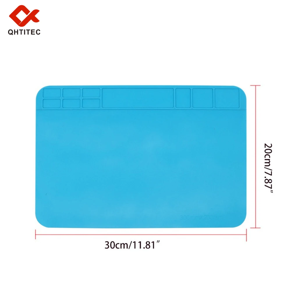 500°C High Temperature Resistant Silicone Repair Mat 30x20cm Insulated Workbench Pad for Soldering Iron Phone Laptop Electronics