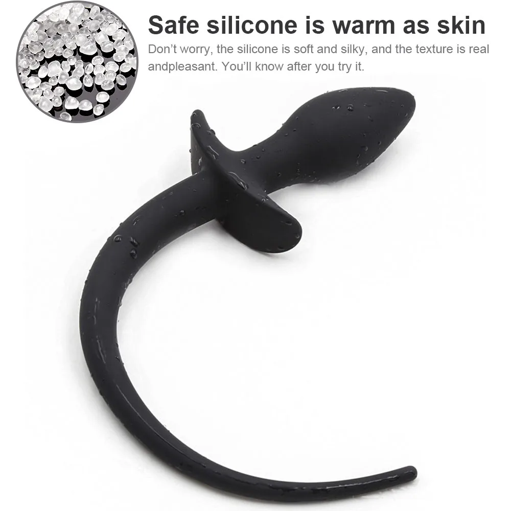 Silicone Dog Tail Anal Plug Sex Toy For Adult Slave Women Men Puppy Play RolePlay Pup Tail G-spot Butt Plug Bdsm Sexy Erotic Toy