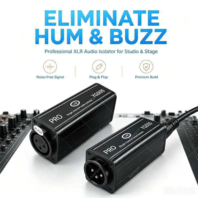 XLR Isolator Audio Noise Eliminator Passive XLR Male To Female Grounding Loop Isolator for Microphone Mixer Recording Studio