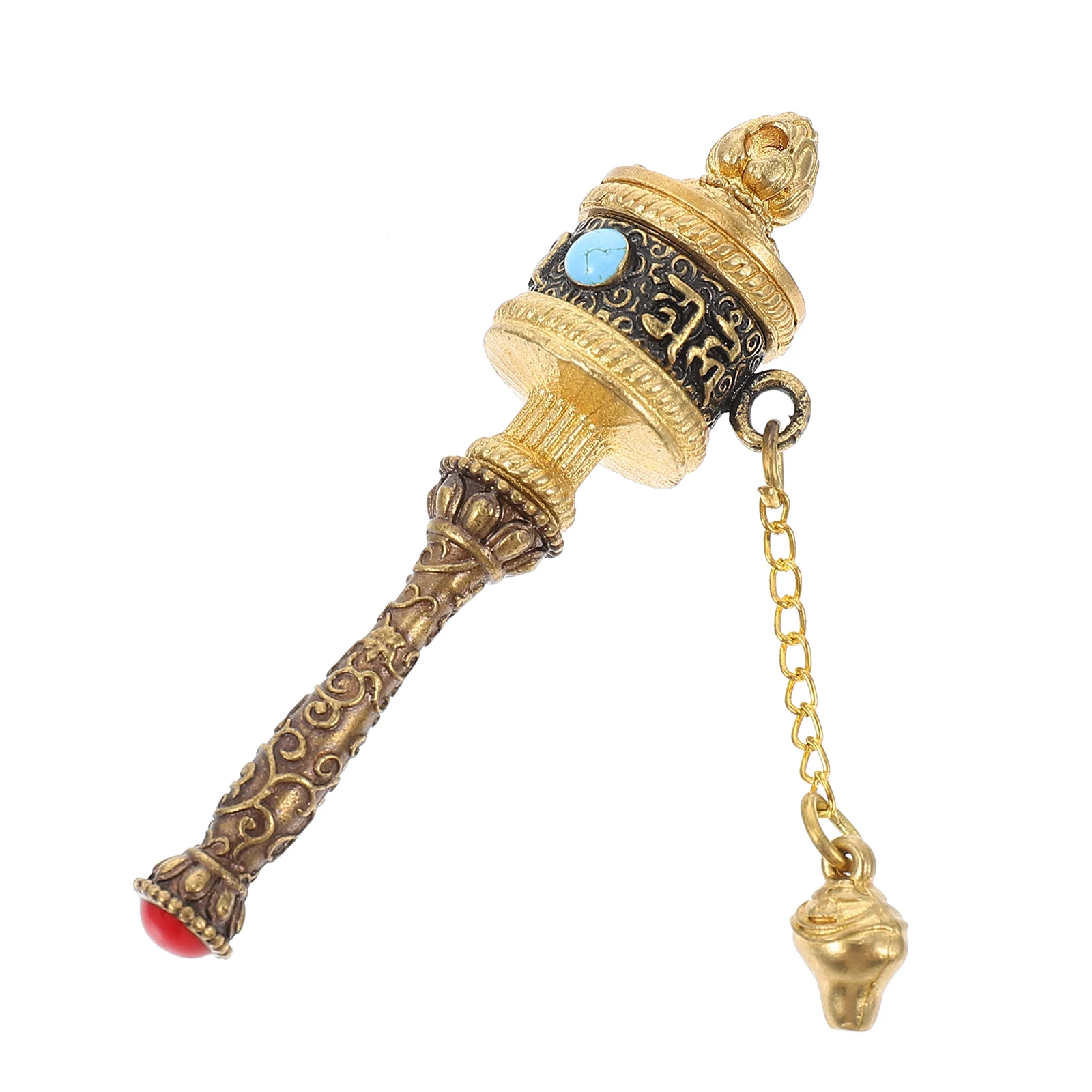 

Copper Prayer Wheel Pendant Hand Crank Religious Decor Durable Exquisite Blessings Tibet Long Life Spiritual Musical Instrument