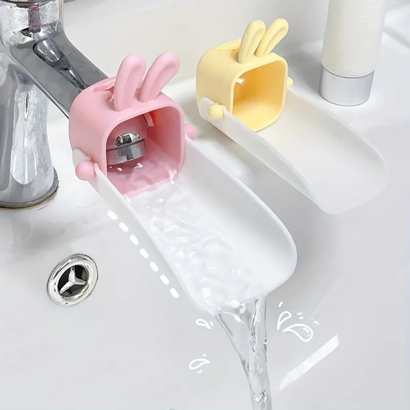 1pc prolunga per rubinetto cartone animato bagno cucina strumento per il lavaggio delle mani in silicone coniglio bambini a prova di spruzzi