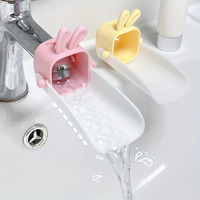 1pc Faucet extender cartoon bathroom kitchen silicone hand washing tool rabbit children splash proof