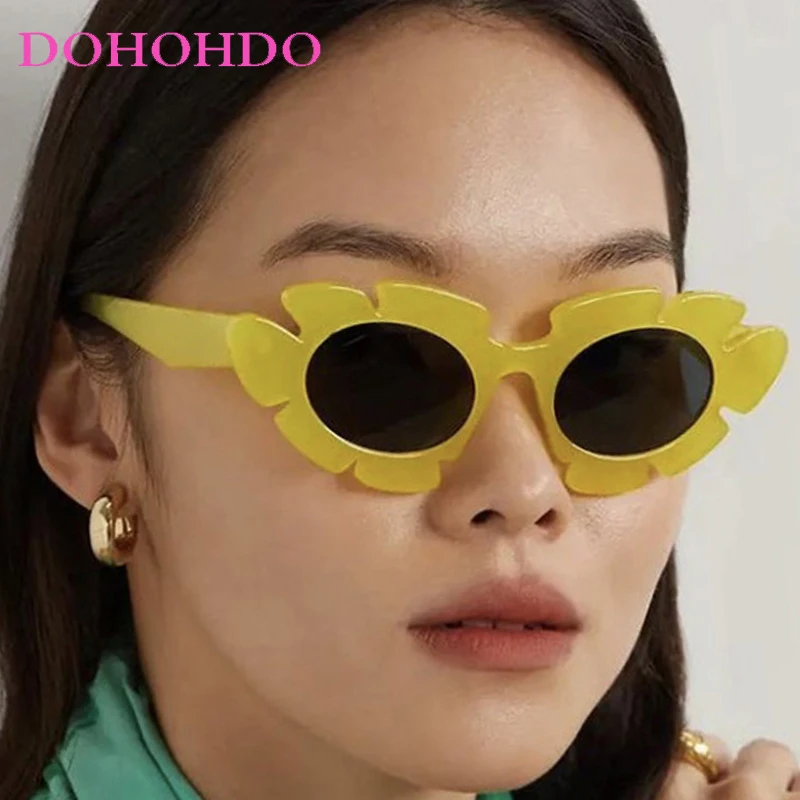 

Personality Candy Color Flower Sunglasses For Women Men Trendy Brand Designer Eyewear Street Photography Driving Shades UV400