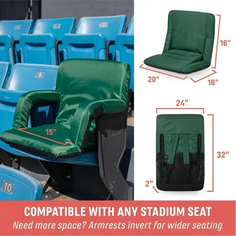 ONIVA - a Picnic Time Brand - Ventura Reclining Stadium with Back Support, Bleacher