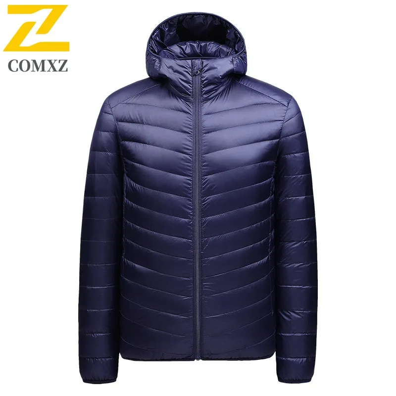 سترة COMXZ للرجال خفيفة للغاية للتزلج في الهواء الطلق سترة سميكة دافئة بلون سادة للسفر سترة شتوية مبطنة مقاومة للبرودة #3