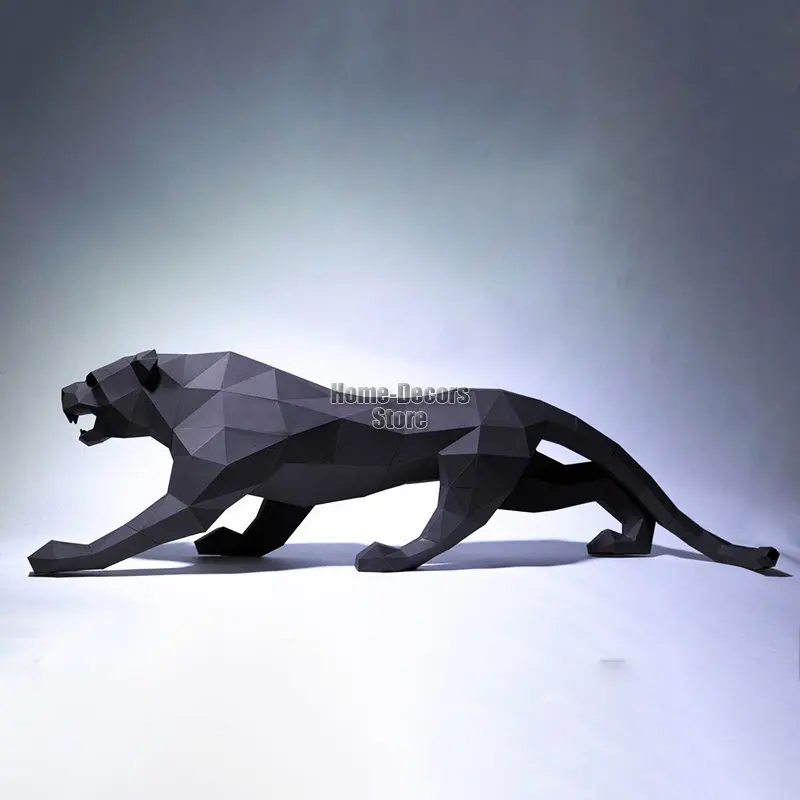 3D Paper Mold Non-Finished Leopard Model Folding Paper Work Party DIY Craft Home Desk Floor Craft Decor Figurines Miniatures