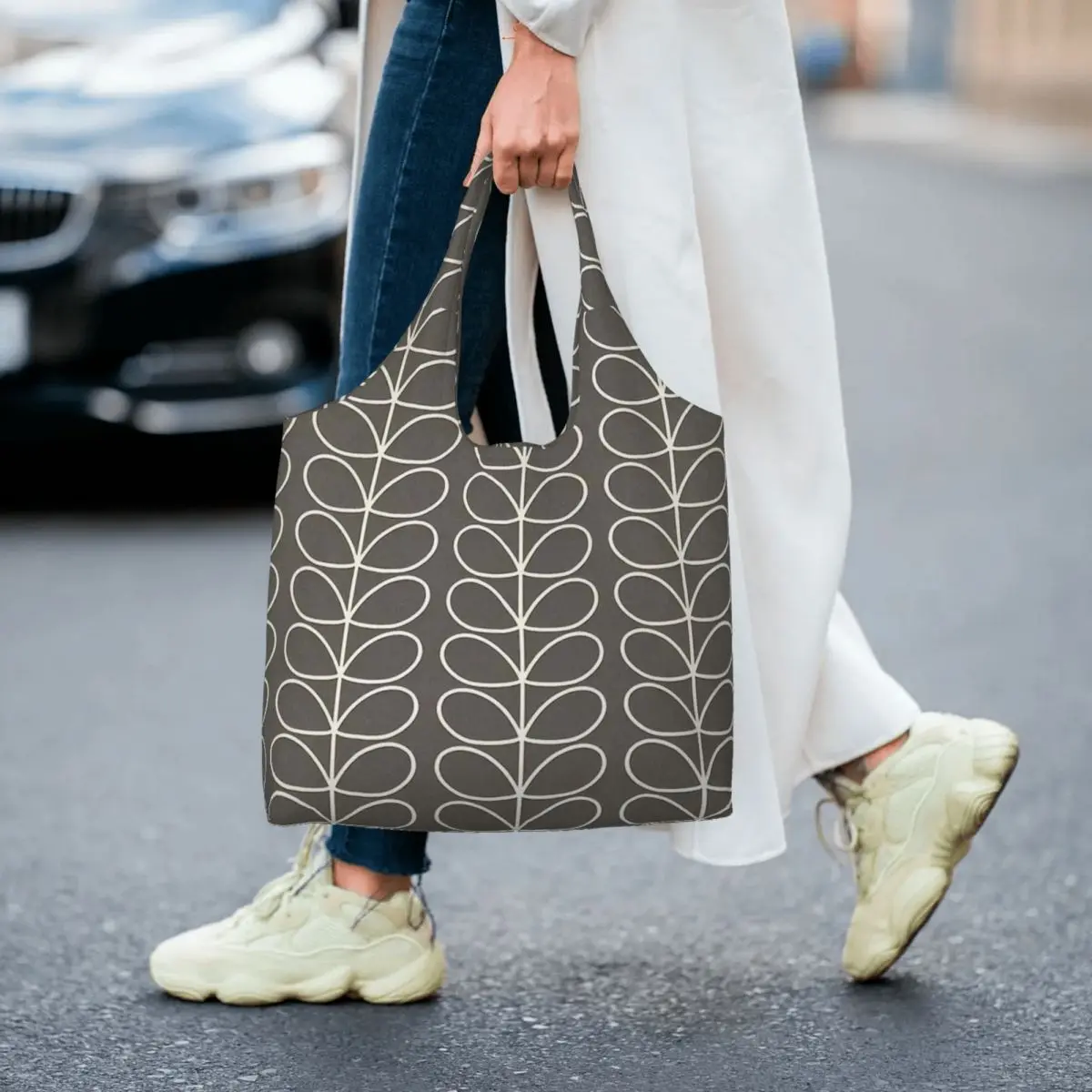 Custom Multi Stem Orla Kiely Canvas Shopping Bag Women Portable Capacity Groceries Tote Shopper Bags photography Handbag