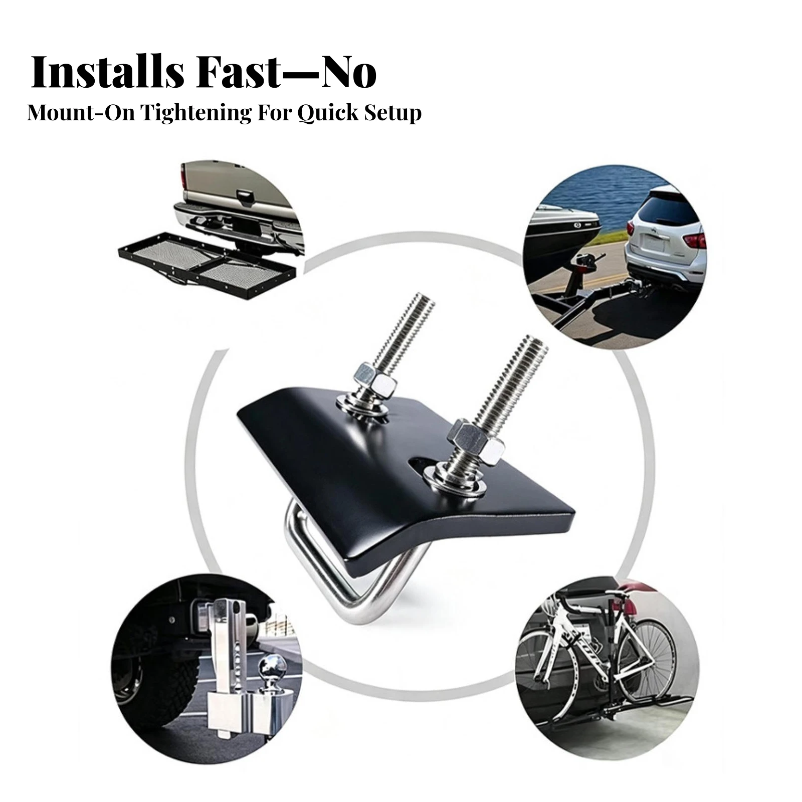 Anti-Rattle Hitch Tightener Secure Anti-Rattle Hitch Stabilizer Receiver Stabilizer with Threaded Bolts Long-Lasting