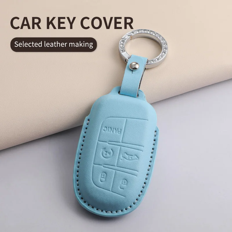 For Jeep Chrysler 300 200 Cherokee Wrangler Compass Renegade Fiat 500X Car Shell Keychain Anti-Scratch Cover Garnish Accessories view 4