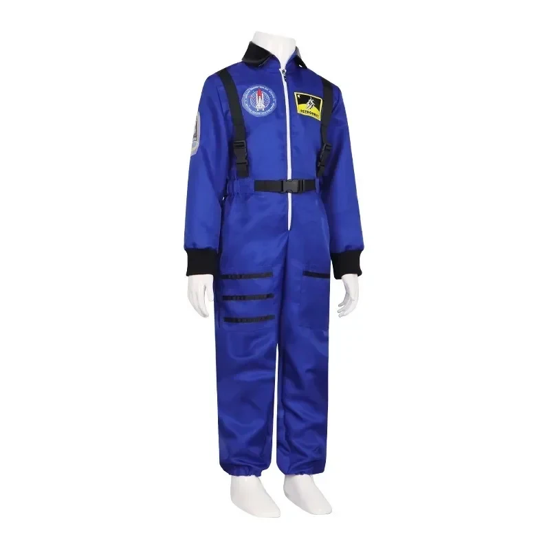 ▓2026Astronaut Costume Kids Adults Space Suit Men Women Couple Costumes Role Play Carnival Zipper Jumpsuit Astronaut White C▓#！1 view 4