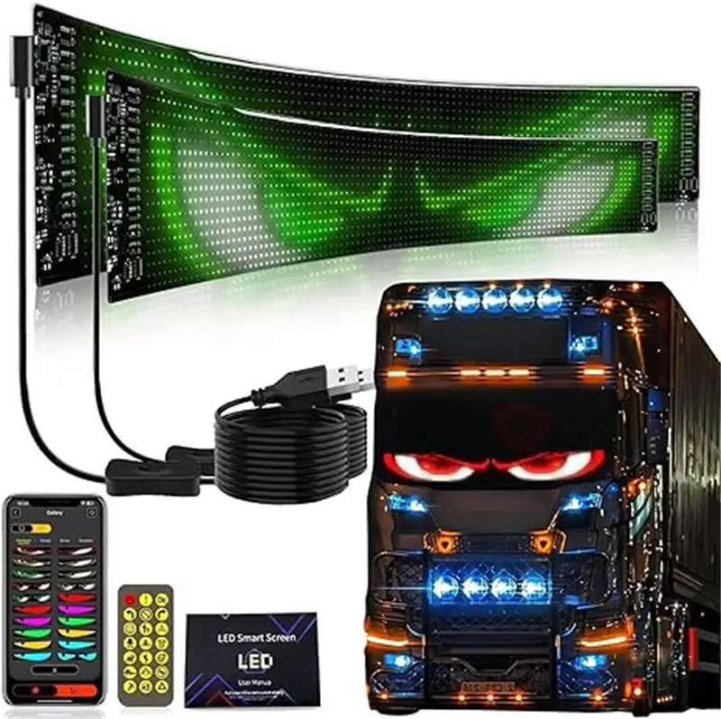 

Display Screen Devil Eyes with Flex Smart Sticker Truck Display Eyes Matrix Mobile App