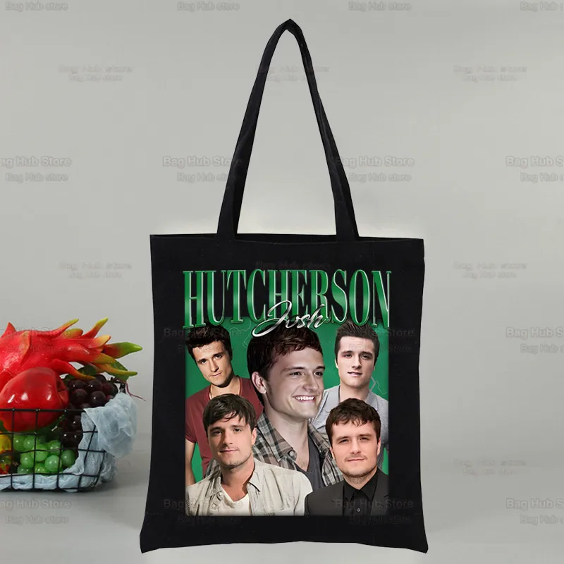 Josh Hutcherson Heart Canvas Bag Women's Shoulder Bag Fashion Cotton Shopping Shopper Ladies Hand Bags Tote Bags