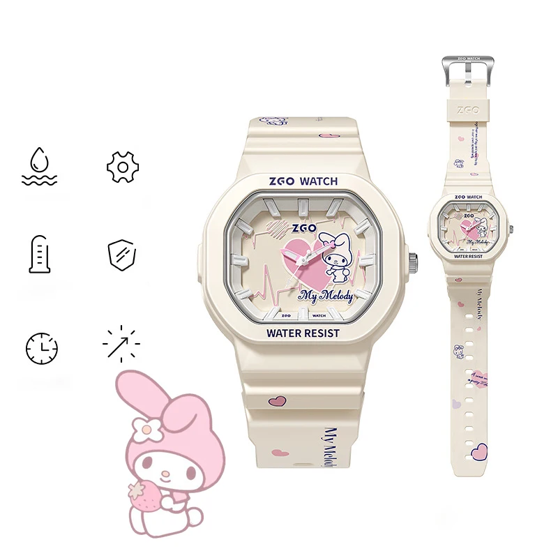 

Sanrio mymelody Kuromi Cinnamoroll Cartoon Sport Waterproof Quartz Watch night light Wrist Watch Women Watches Birthday Present