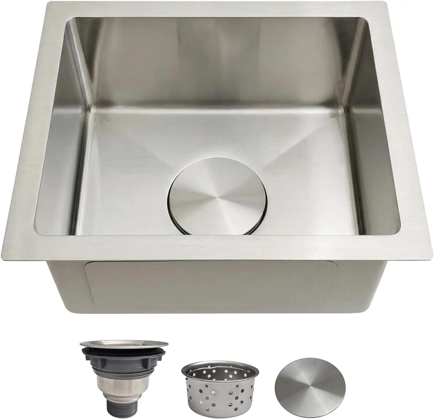 

13x15x7 Inch Undermount Bar Sink, 18 Gauge Stainless Steel Small Kitchen Sink with Brushed Finish for Outdoor RV Prep